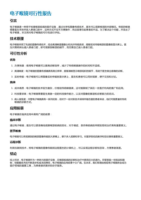 电子喉镜可行性报告
