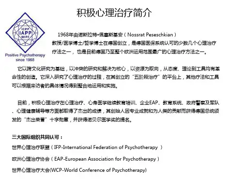 积极心理治疗简介