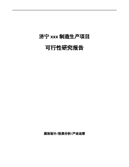 济宁项目可行性研究报告(项目建议书)