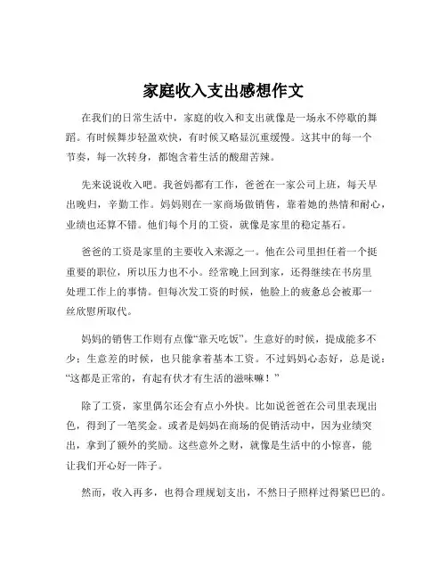 家庭收入支出感想作文