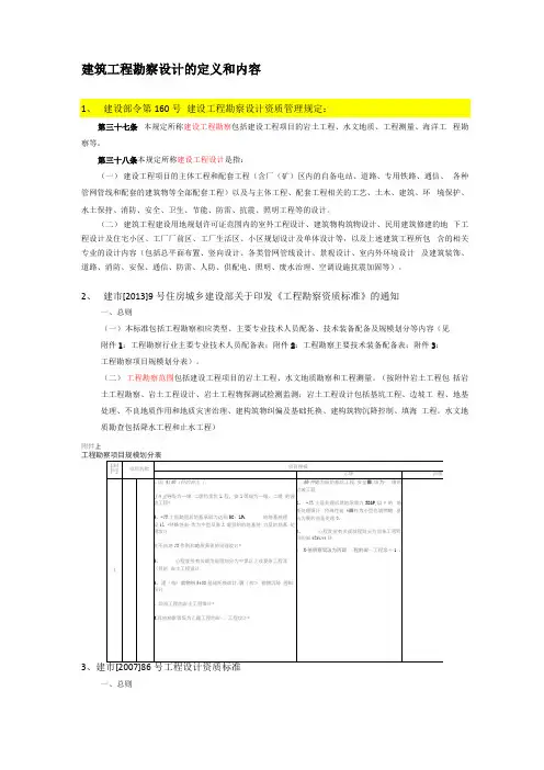 建筑工程勘察设计的定义和内容