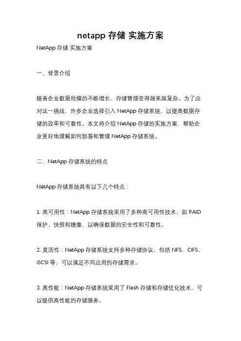 netapp存储 实施方案