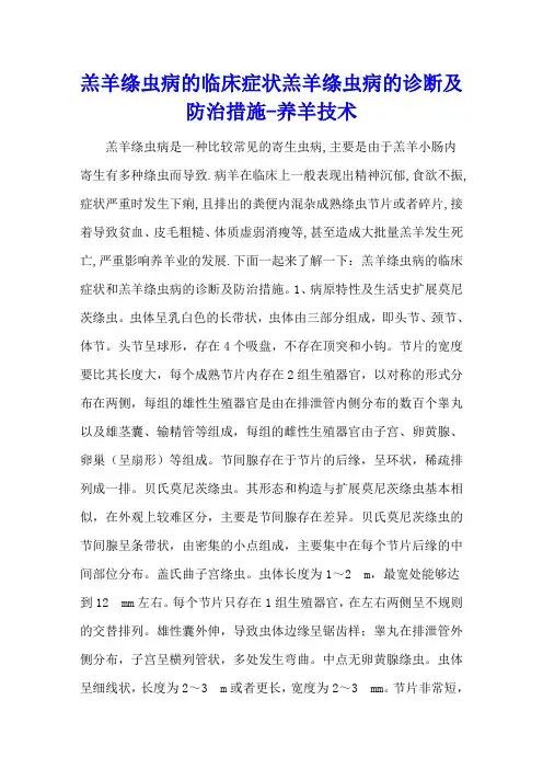 羔羊绦虫病的临床症状 羔羊绦虫病的诊断及防治措施 - 养羊技术