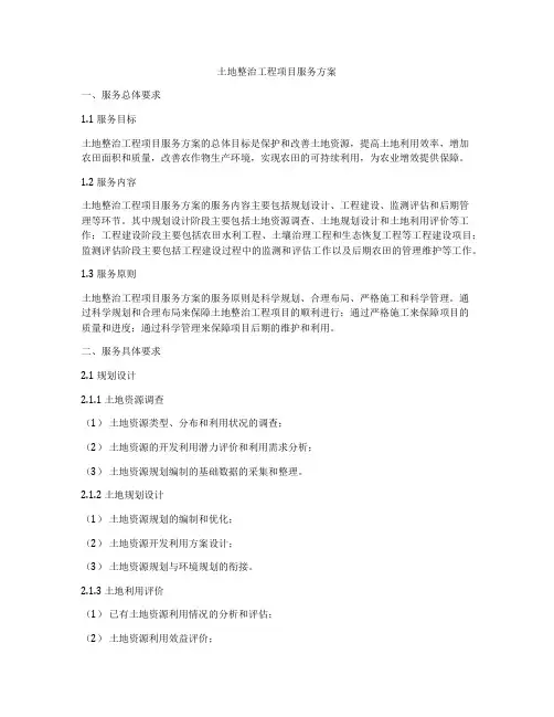 土地整治工程项目服务方案