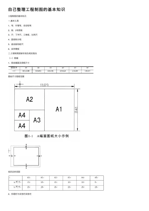 自己整理工程制图的基本知识