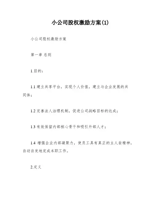 小公司股权激励方案(1)