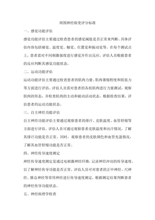 周围神经病变评分标准