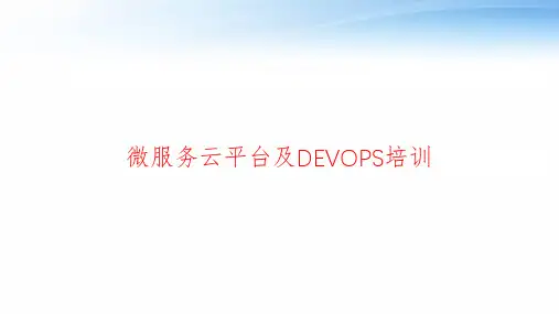 微服务云平台及DEVOPS培训 ppt课件