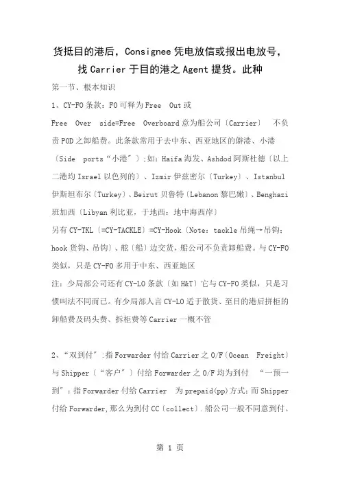 货代基本知识