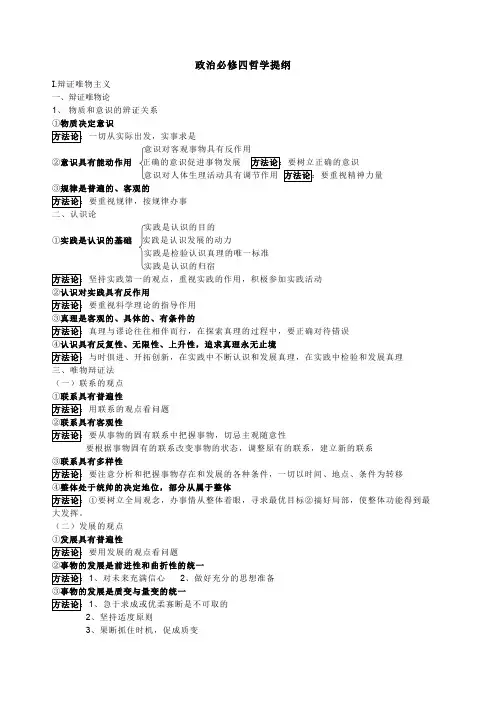 高中政治哲学提纲(人教版)