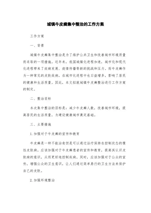 城镇牛皮癣集中整治的工作方案