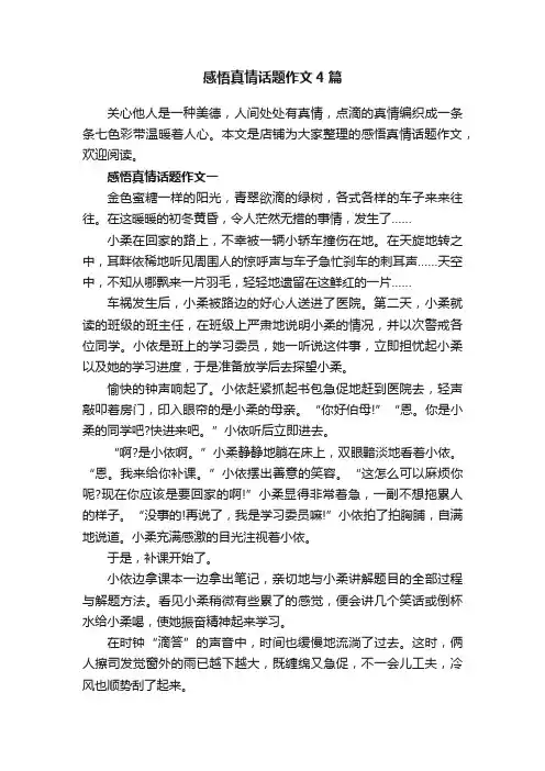 感悟真情话题作文4篇