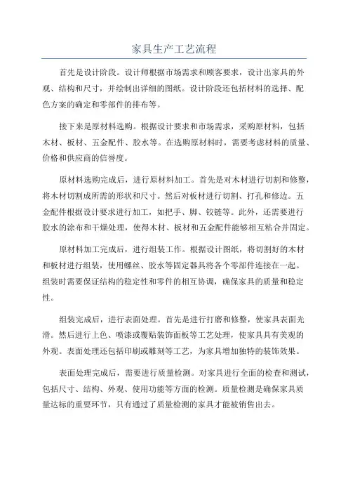家具生产工艺流程