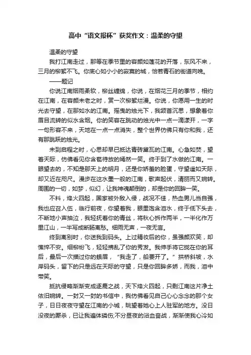 高中“语文报杯”获奖作文：温柔的守望