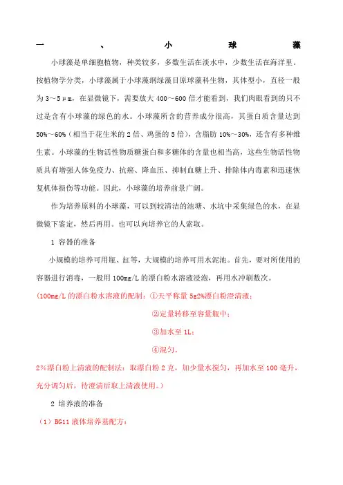 小球藻的培养