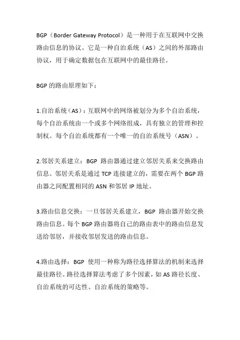 bgp路由原理