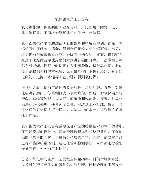氧化铝生产工艺流程