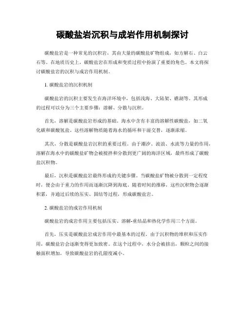 碳酸盐岩沉积与成岩作用机制探讨