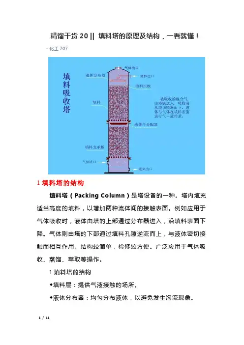 精馏干货20- 填料塔的原理及结构