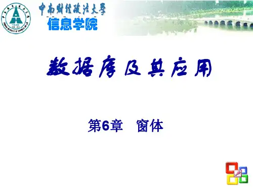 数据库及其应用 第6章窗体