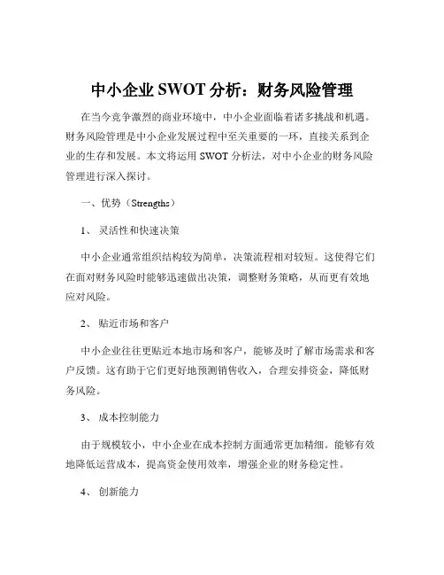 中小企业SWOT分析：财务风险管理