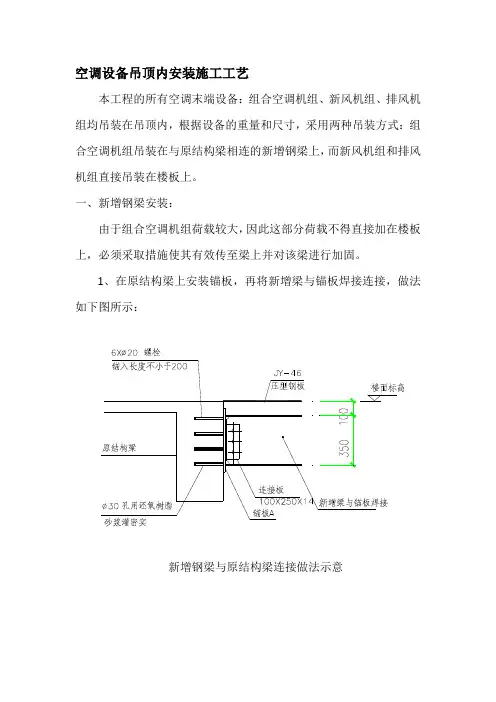 组合空调机组吊顶内安装施工工艺