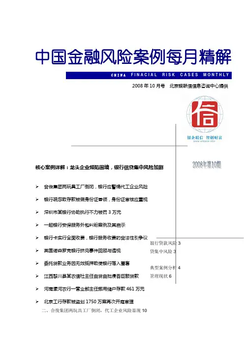 我国金融风险案例每月精解