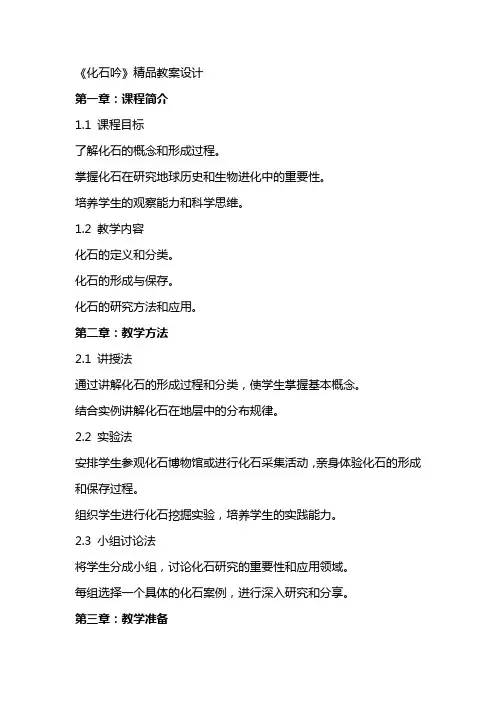 《化石吟》教案设计