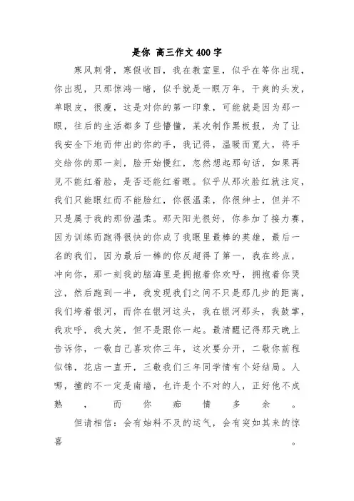 是你 高三作文400字