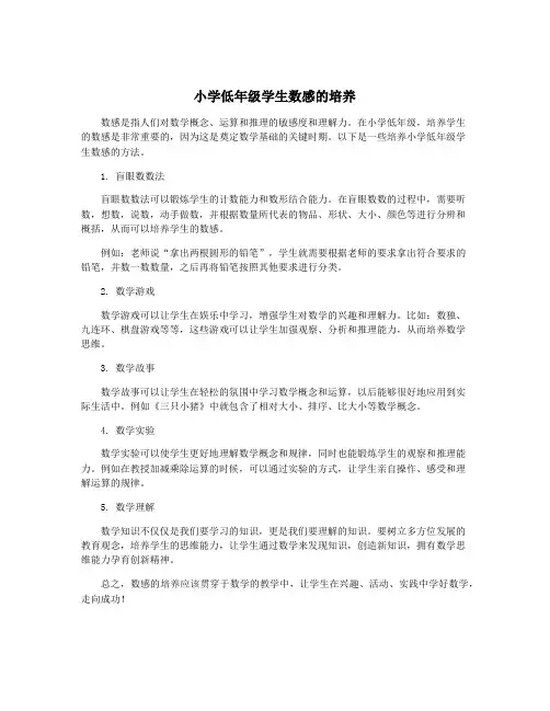 小学低年级学生数感的培养