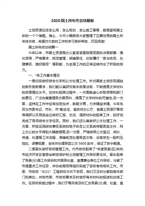 2020国土所年终总结最新