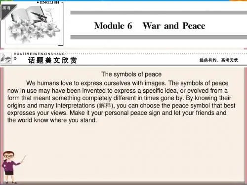 高中英语 6.1 War and Peace课件 外研版选修6