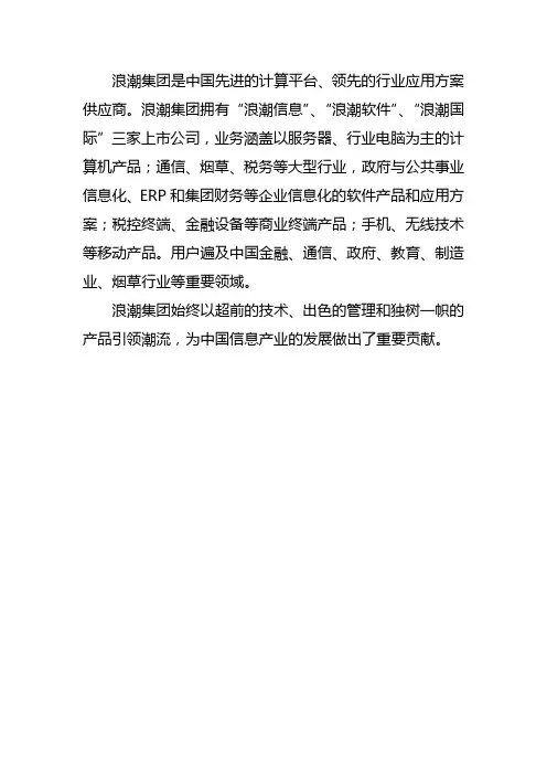 浪潮简介