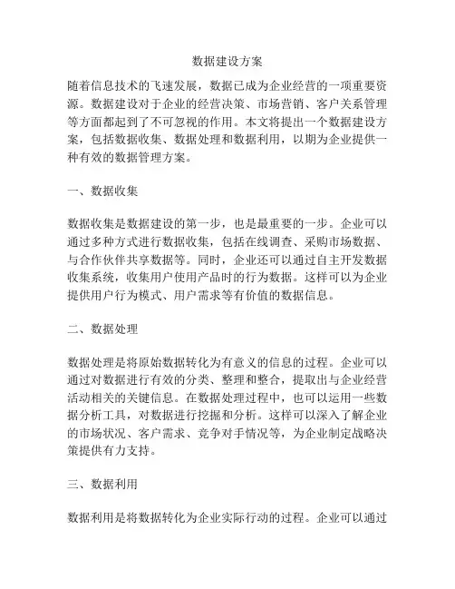 数据建设方案