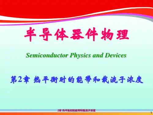 热平衡时的能带和载流子浓度讲义(ppt 23页)