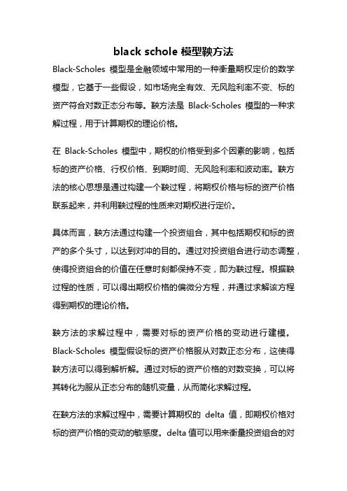 black schole 模型鞅方法
