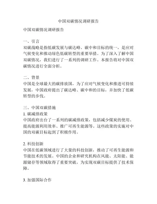 中国双碳情况调研报告
