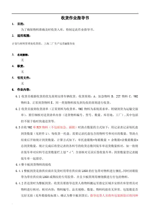 收货作业指导书
