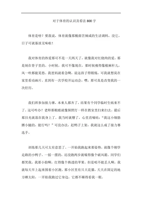 对于体育的认识及看法800字