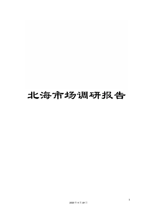 北海市场调研报告