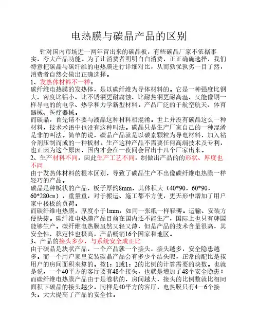 电热膜与碳晶产品的区别