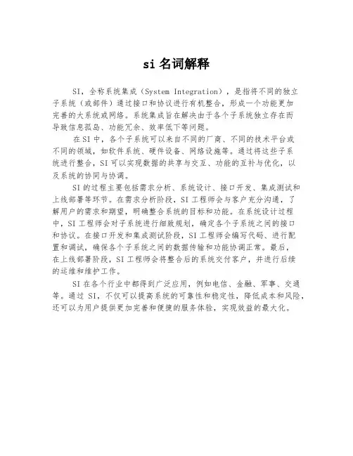 si名词解释