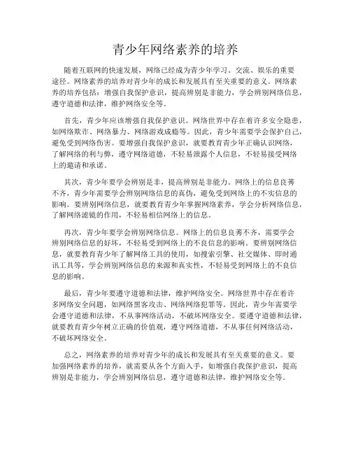 青少年网络素养的培养