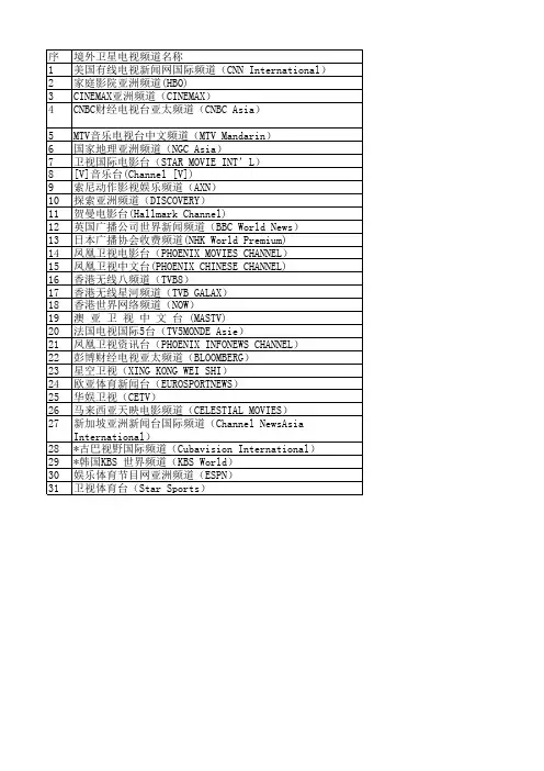 境外节目清单