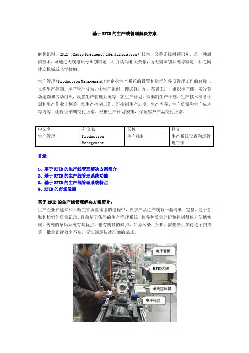 基于RFID的生产线管理解决方案