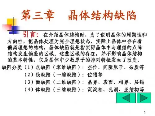 福州大学材料科学基础课件第三章晶体结构缺陷