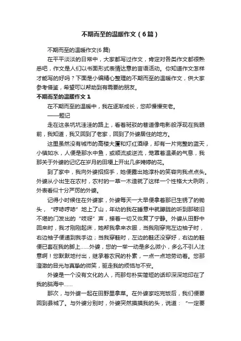 不期而至的温暖作文（6篇）