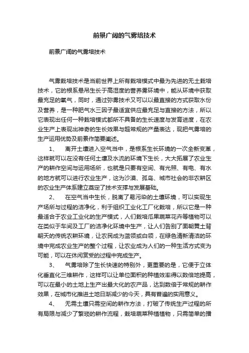 前景广阔的气雾培技术