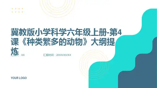 冀教版小学科学六年级上册-第4课《种类繁多的动物》