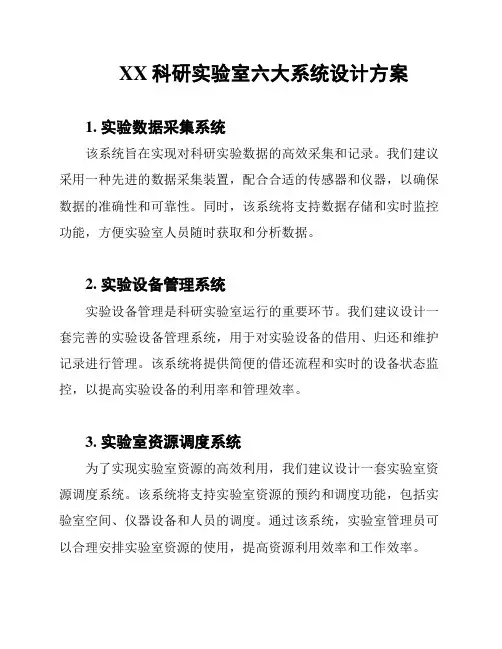 XX科研实验室六大系统设计方案